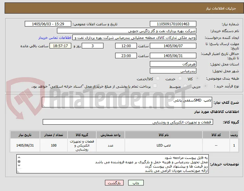 لامپ  SMDسقفی پانلی 