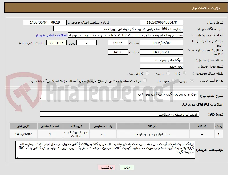 انواع نیپل یورتروسکوپ طبق فایل پیوستی 