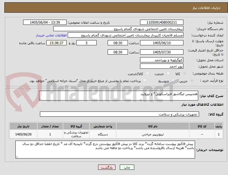 هندپیس لیگاشور لاپراسکوپی* و تیروئید