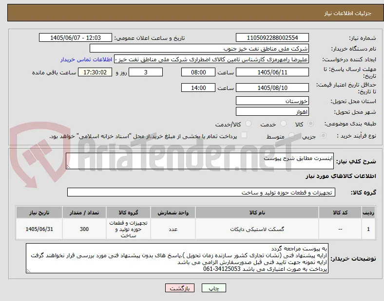 اینسرت مطابق شرح پیوست