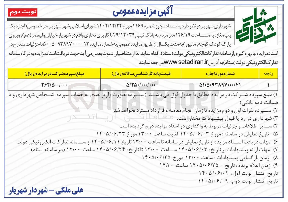 اجاره یک باب مغازه