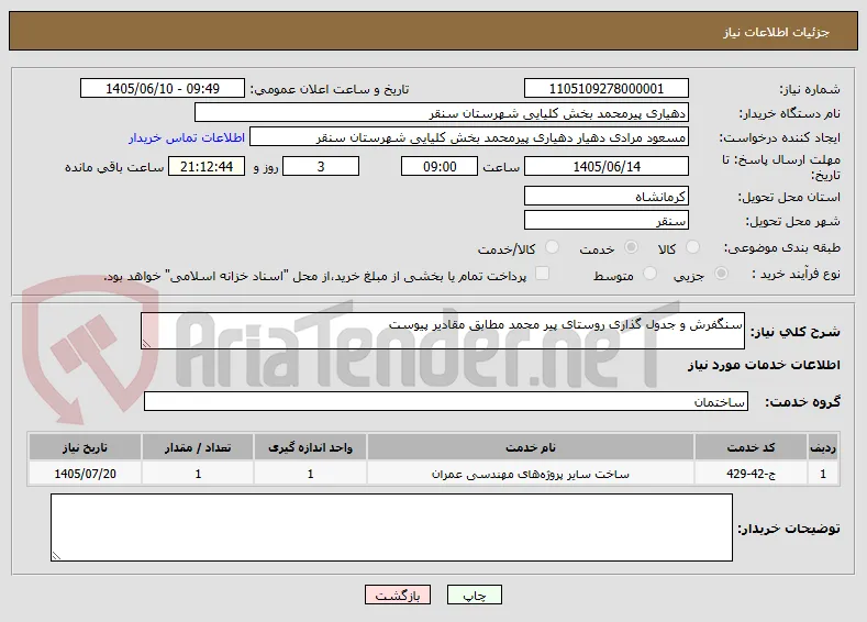 سنگفرش و جدول گذاری روستای پیر محمد مطابق مقادیر پیوست 