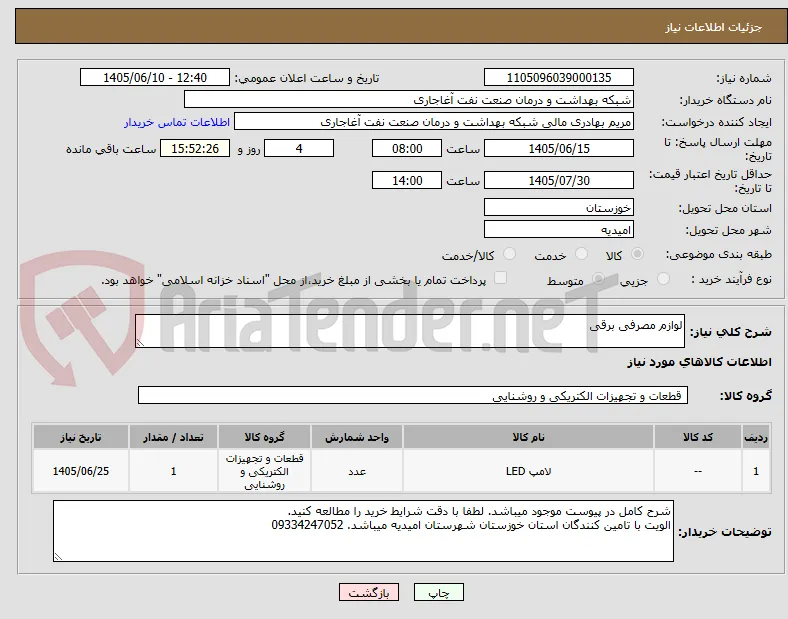 لوازم مصرفی برقی