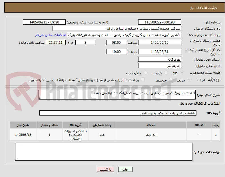 قطعات تابلوبرق فرامو پمپ طبق لیست پیوست .ایرانکد مشابه می باشد.