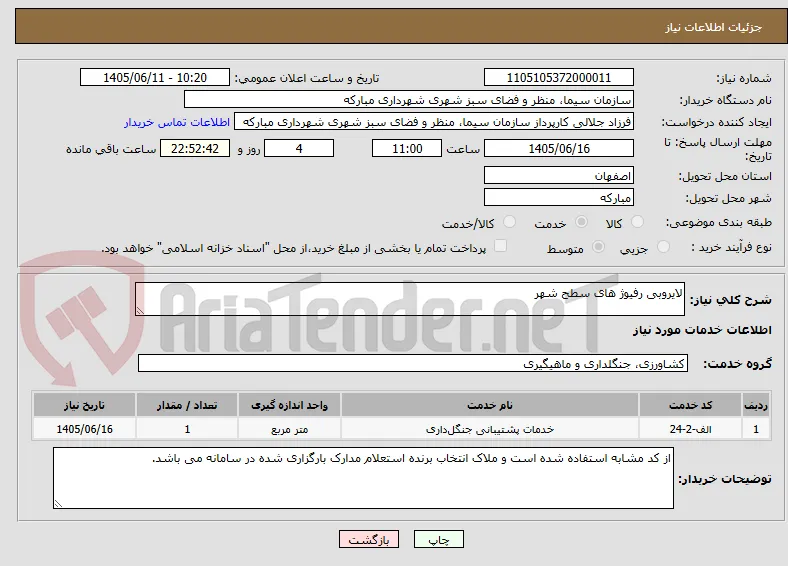 لایروبی رفیوژ های سطح شهر