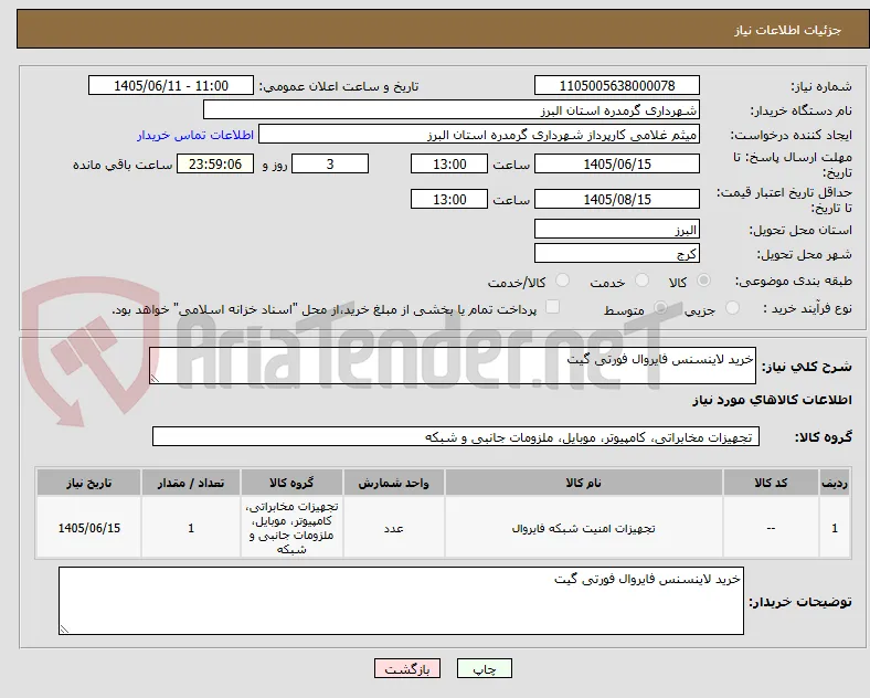 خرید لاینسنس فایروال فورتی گیت 