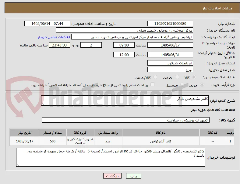 کاتتر تشخیصی تایگر