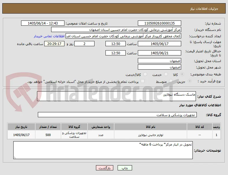 ماسک دستگاه نبولایزر