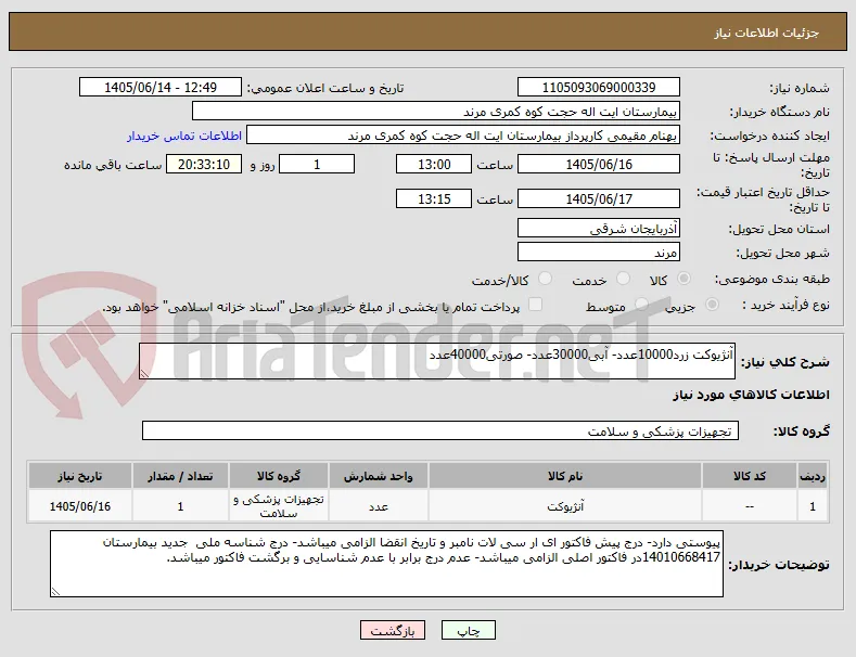 آنژیوکت زرد10000عدد- آبی30000عدد- صورتی40000عدد 