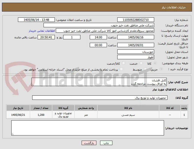 کابل افشان
به اوراق پیوست مراجعه گردد