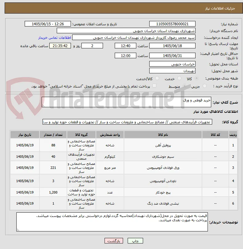 خرید قوطی و ورق
