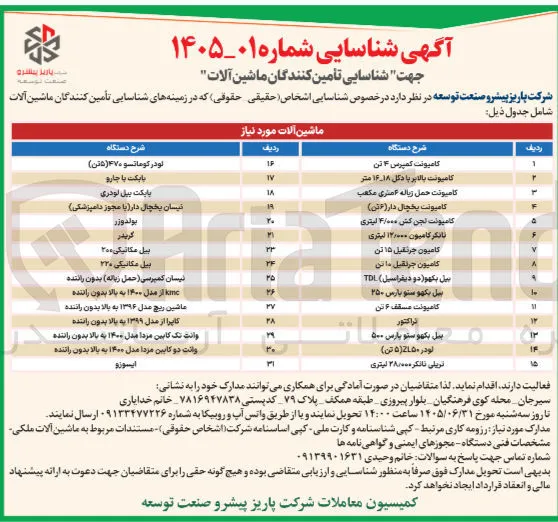 تامین بیل بکهو ستو پارس ۵۰۰ 