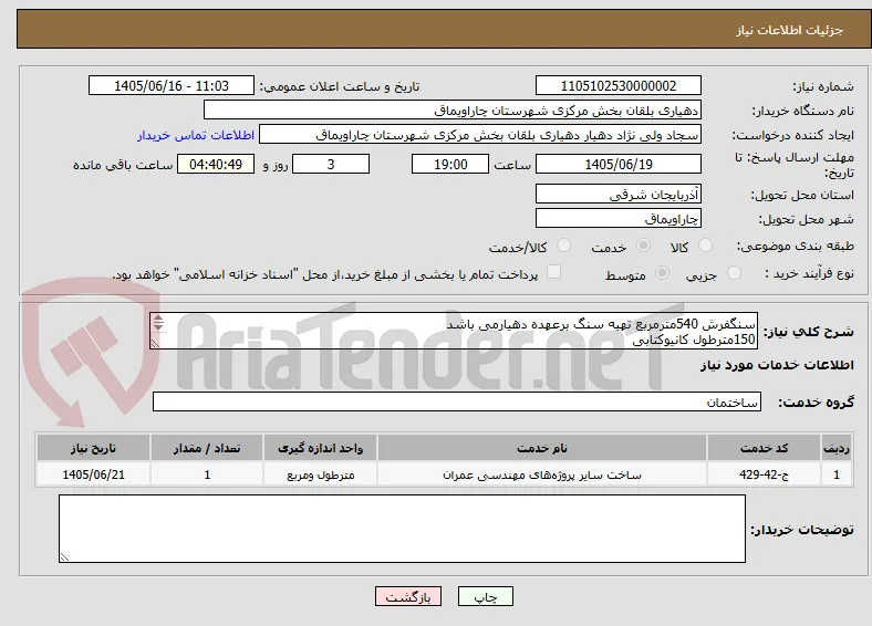 سنگفرش 540مترمربع تهیه سنگ برعهده دهیارمی باشد
150مترطول کانیوکتابی
150مترکاسه ای
400متر طول کف پوش بتنی