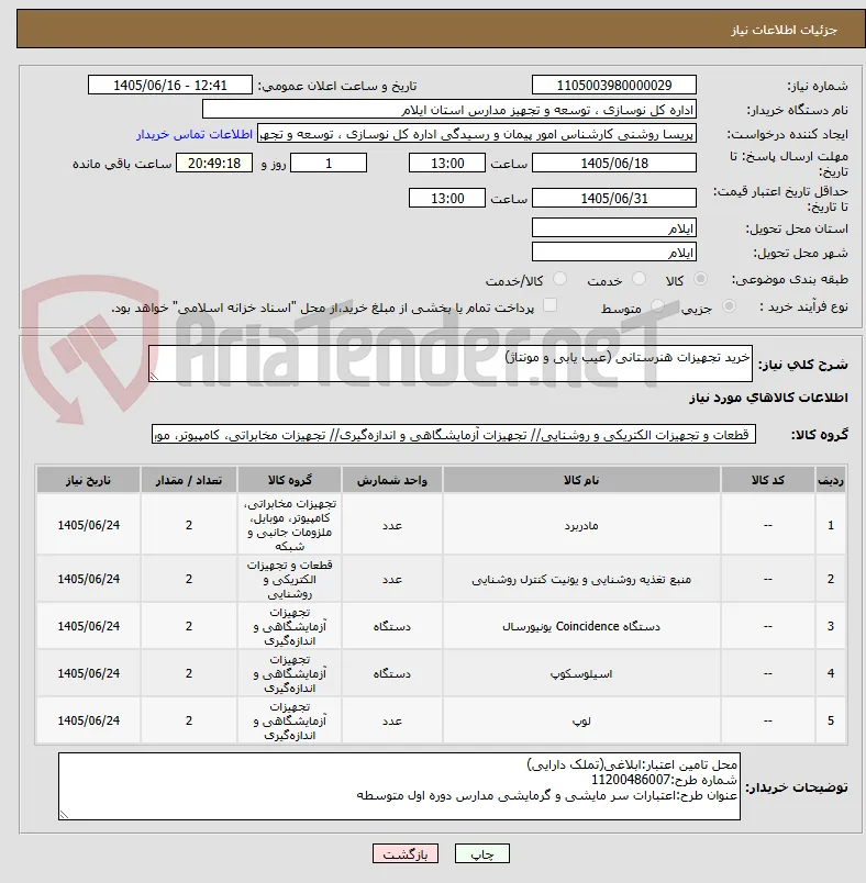 خرید تجهیزات هنرستانی (عیب یابی و مونتاژ)