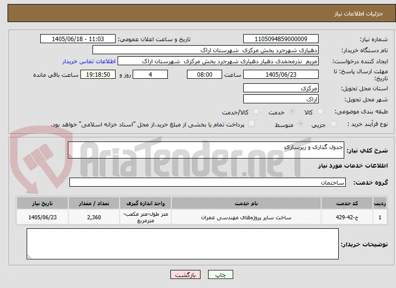 جدول گذاری و زیرسازی