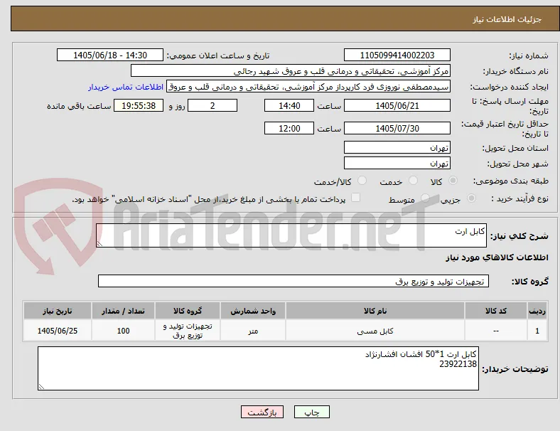 کابل ارت