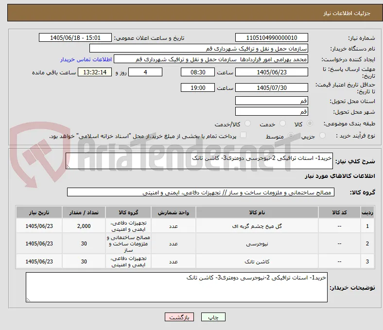 خرید1- استات ترافیکی 2-نیوجرسی دومتری3- کاشن تانک  
