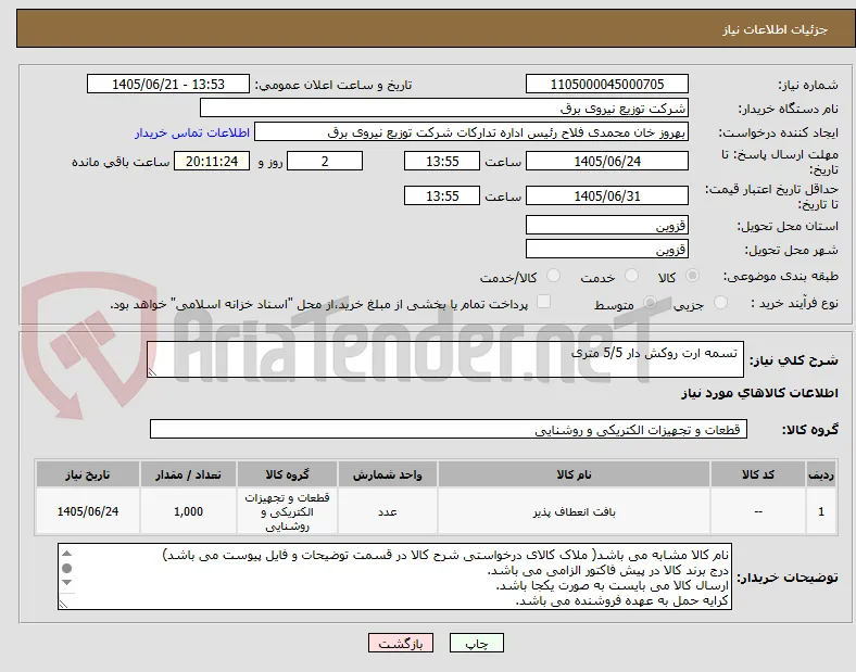  تسمه ارت روکش دار 5/5 متری