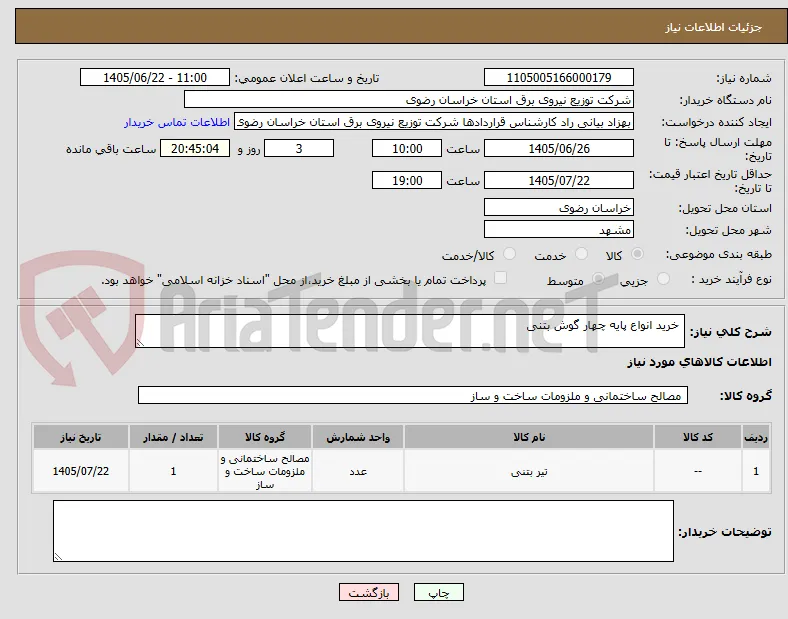  خرید انواع پایه چهار گوش بتنی 