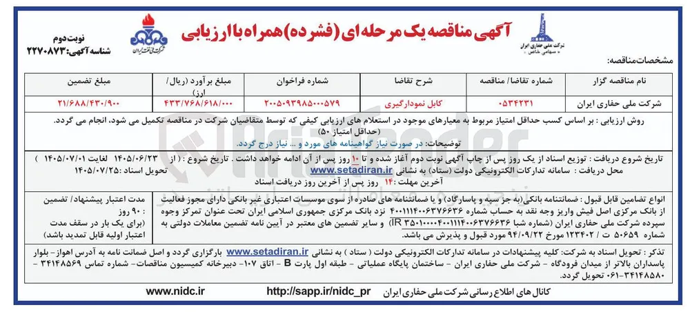 کابل نمودارگیری