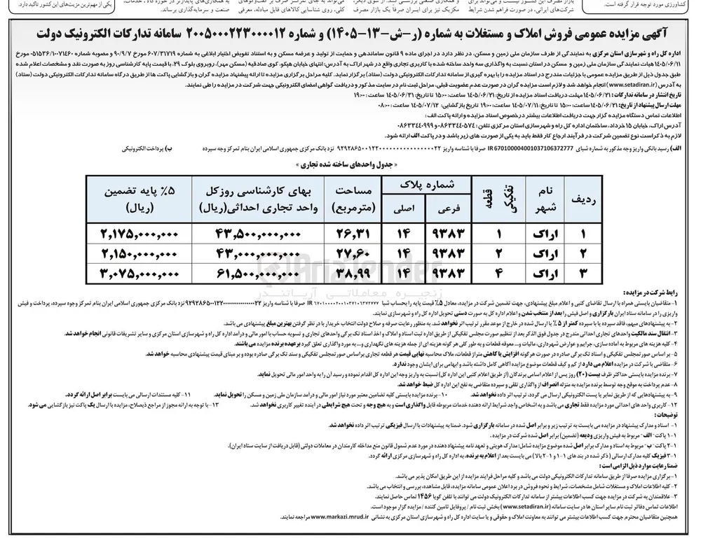 فروش املاک و مستغلات
