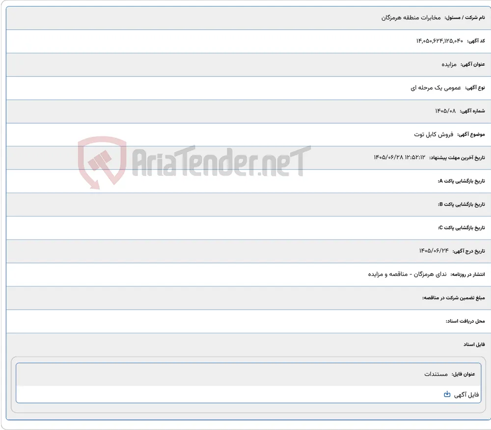 فروش کابل توت