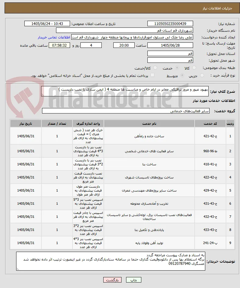 بهبود عبور و مرور ترافیکی معابر در ایام خاص و مناسبت ها منطقه 4 ( ایمن سازی با نصب داربست ) 