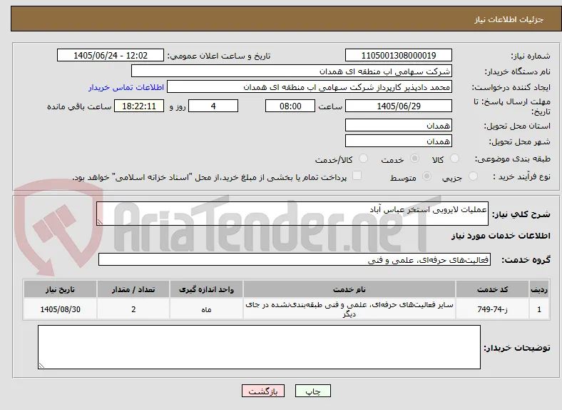 عملیات لایروبی استخر عباس آباد
