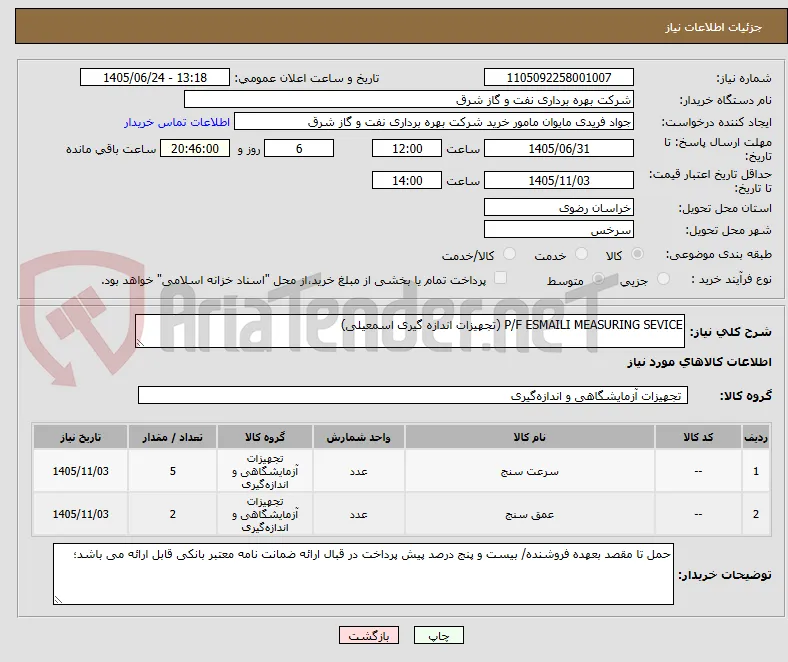 P/F ESMAILI MEASURING SEVICE (تجهیزات اندازه گیری اسمعیلی)