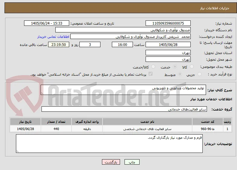  تولید محصولات ویدئویی و تلویزیونی

