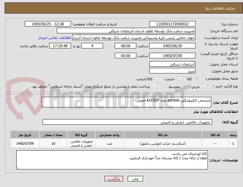 چشمی الکترونیکی pyronix مدل kx15DP-اصلی