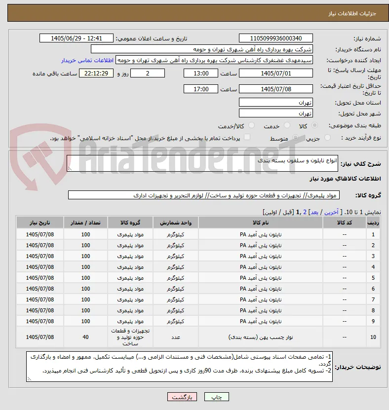 انواع نایلون و سلفون بسته بندی