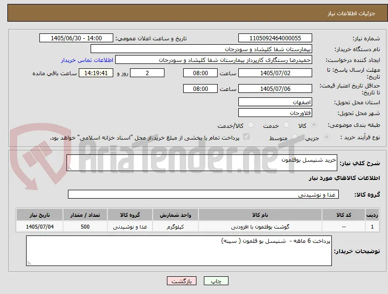 خرید شنیسل بوقلمون