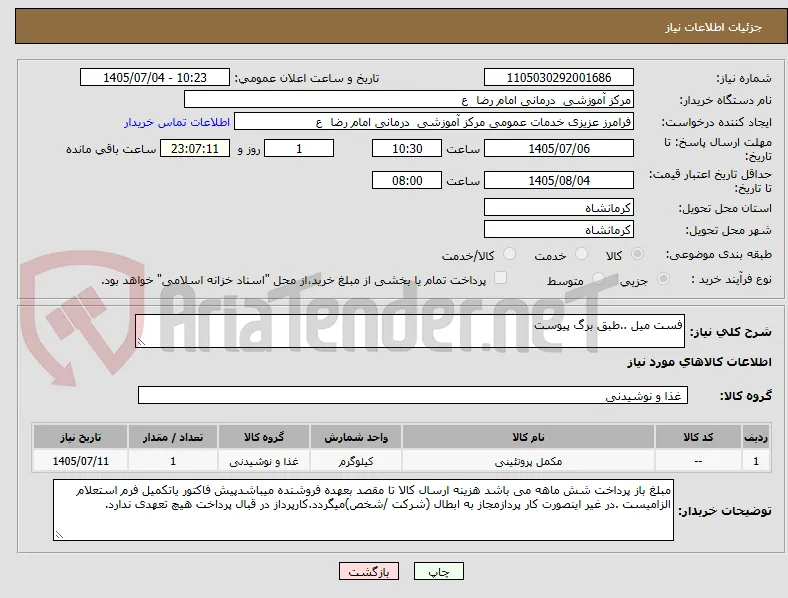 فست میل ..طبق برگ پیوست