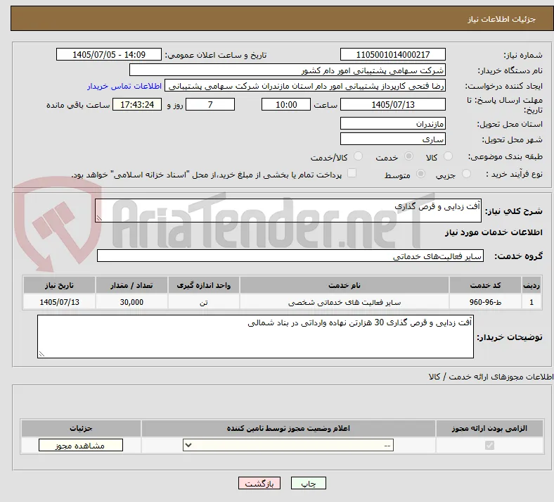 آفت زدایی و قرص گذاری