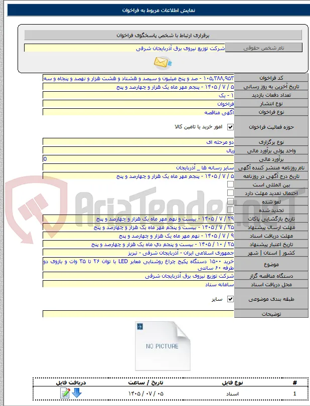 خرید ۱۵۰۰ دستگاه پکیج چراغ روشنایی معابر LED با توان ۲۶ تا ۳۵ وات و بازوی دو طرفه ۶۰ سانتی
