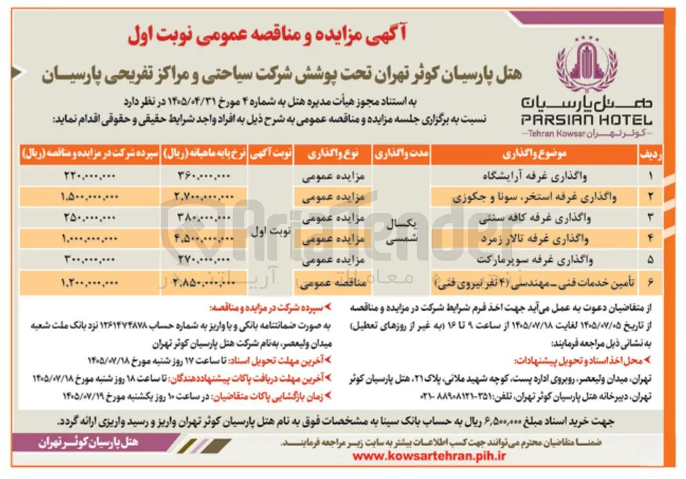 تأمین خدمات فنی - مهندسی (۴ نفر نیروی فنی)