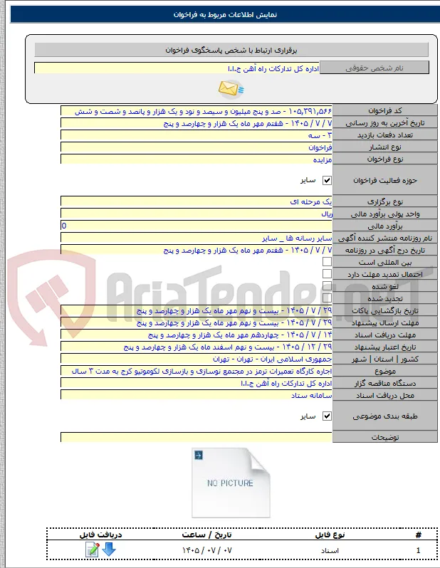 اجاره کارگاه تعمیرات ترمز در مجتمع نوسازی و بازسازی لکوموتیو کرج به مدت ۳ سال