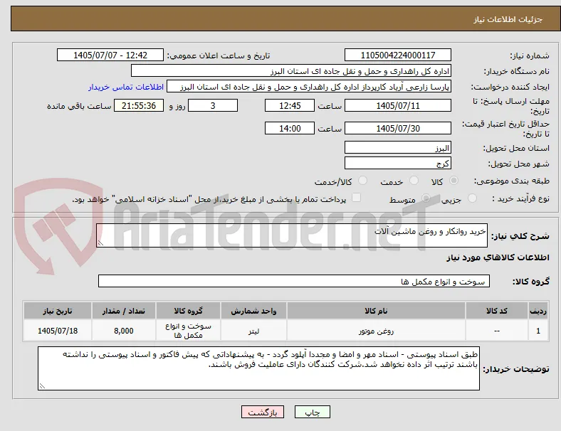 خرید روانکار و روغن ماشین آلات