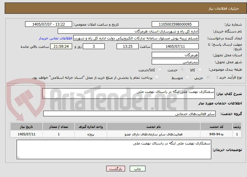سفتکاری نهضت ملی لنگه در راستای نهضت ملی