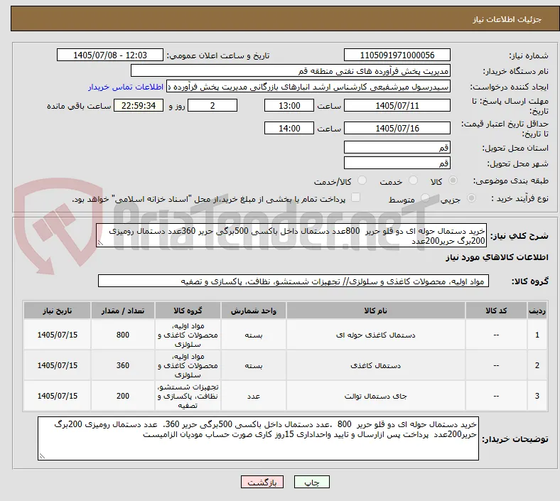 خرید دستمال حوله ای دو قلو حریر  800عدد دستمال داخل باکسی 500برگی حریر 360عدد دستمال رومیزی 200برگ حریر200عدد