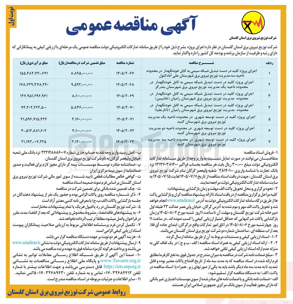 اجرای پروژه کلید در دست توسعه شهری در محدوده ناحیه سبه مدیریت توزیع نیروی برق شهرستان گرگان 