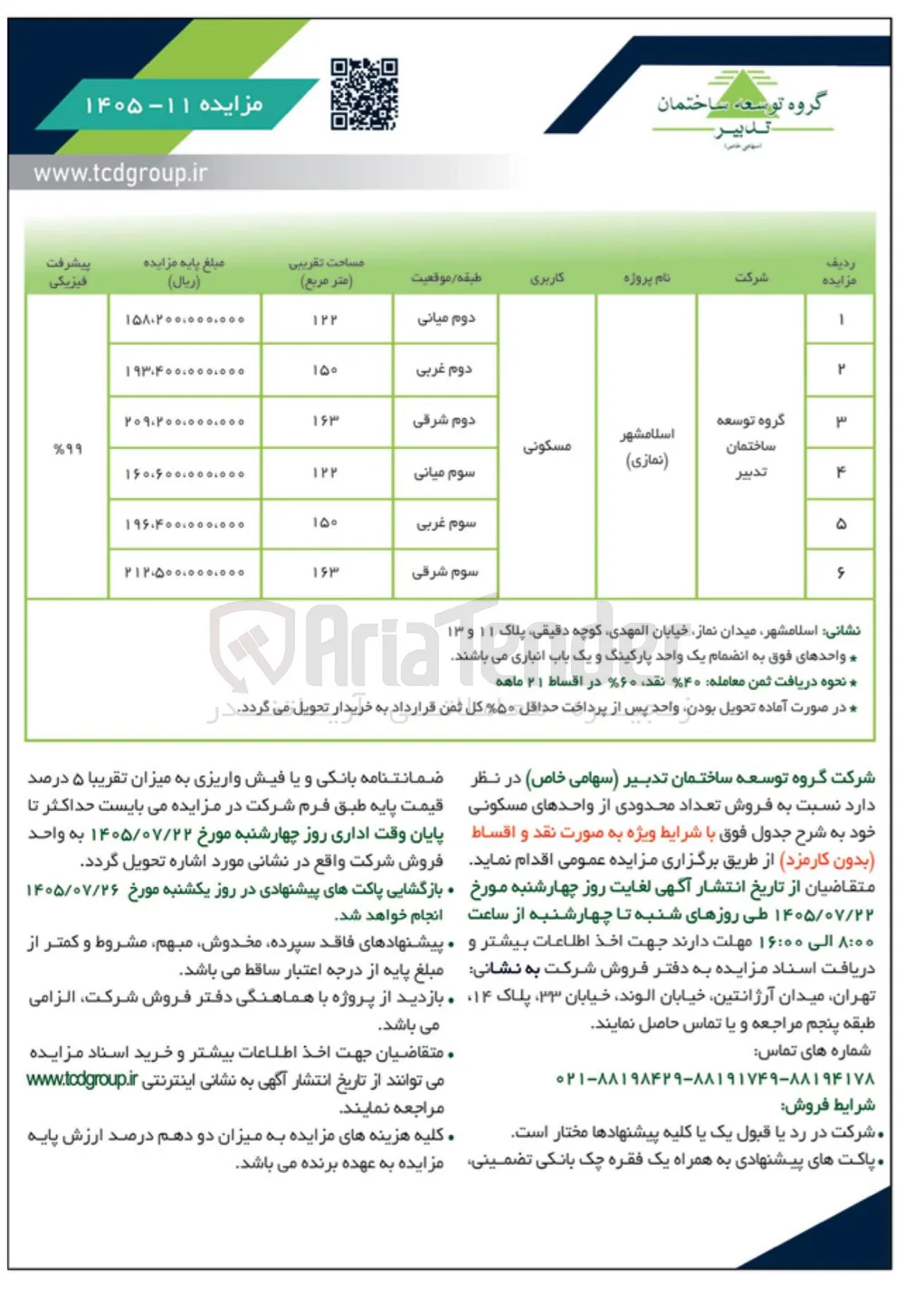 فروش واحدهای مسکونی