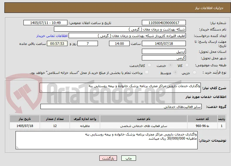 واگذاری خدمات دارویی مراکز مجری برنامه پزشک خانواده و بیمه روستایی بنه