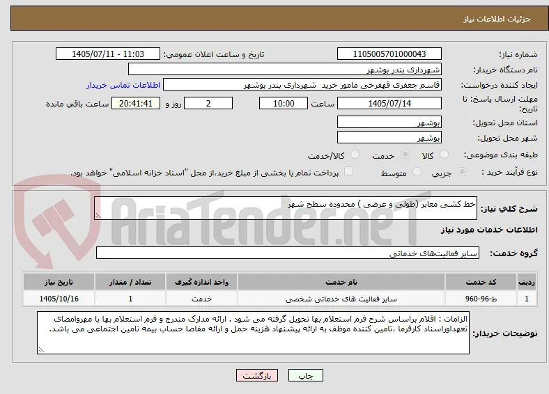 خط کشی معابر (طولی و عرضی ) محدوده سطح شهر 