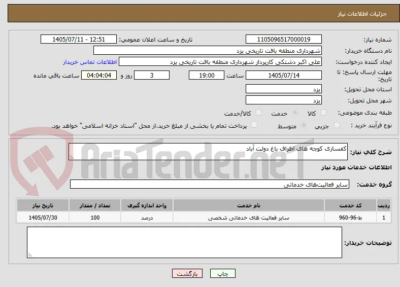 کفسازی کوچه های اطراف باغ دولت آباد