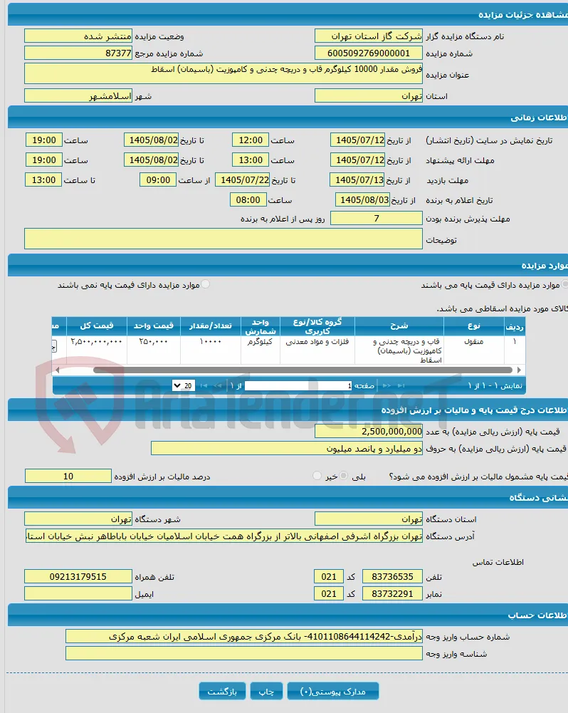 فروش مقدار 10000 کیلوگرم قاب و دریچه چدنی و کامپوزیت (باسیمان) اسقاط