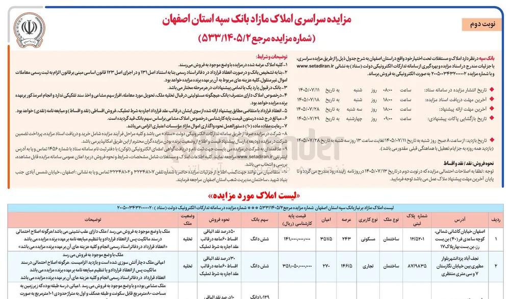 فروش املاک مازاد
