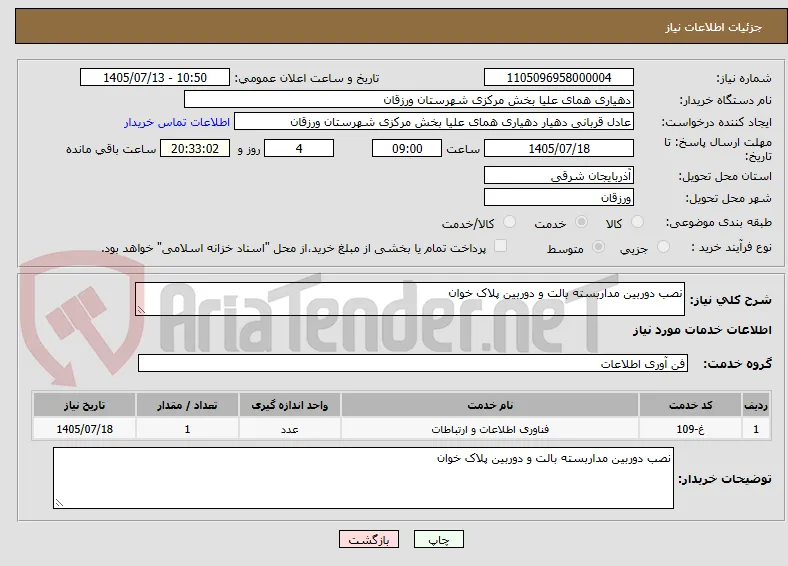 نصب دوربین مداربسته بالت و دوربین پلاک خوان 