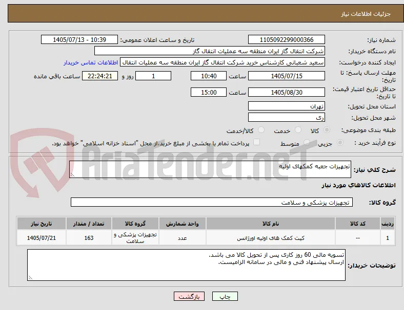تجهیزات جعبه کمکهای اولیه